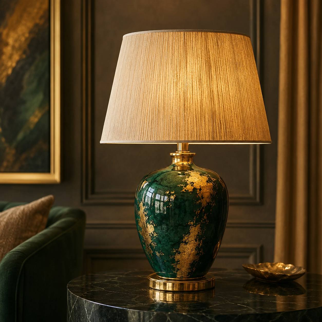 Artisan Gilded Ceramic Table Lamp